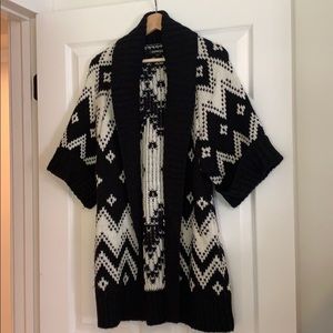 Express Short Sleeve Aztec Sweater Coat